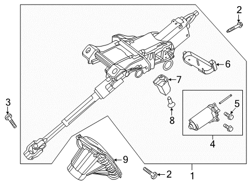 2020 Lincoln MKZ Steering Column Assembly Diagram for KP5Z-3C529-A
