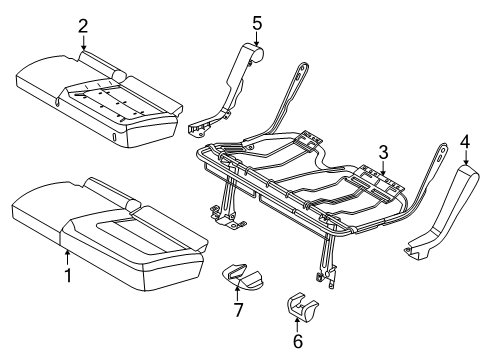 2023 Ford Bronco Rear Seat Cushion Cover Assembly Diagram for P2DZ-7863805-CD