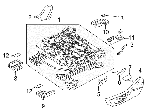2022 Ford Mustang Seat Track Assembly Diagram for FR3Z-9661705-D