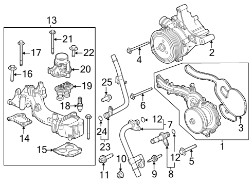 2024 Ford F-250 Super Duty Engine Coolant Thermostat Diagram for BC3Z-8575-E