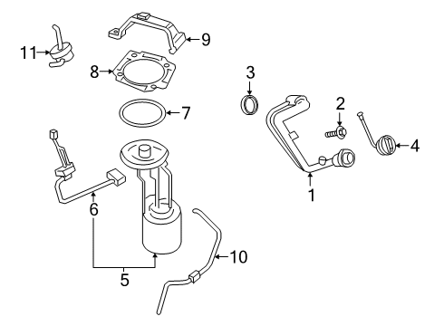 2022 Ford F-250 Super Duty Fuel Filler Pipe Diagram for LC3Z-9034-A