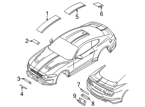 2021 Ford Mustang Rear Panel Applique Diagram for JR3Z-63502F30-BE