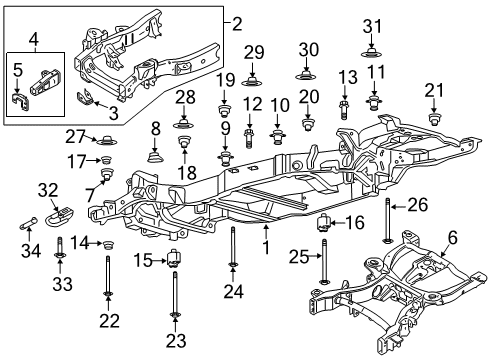 2020 Lincoln Navigator Frame Assembly Diagram for NL1Z-5019-A