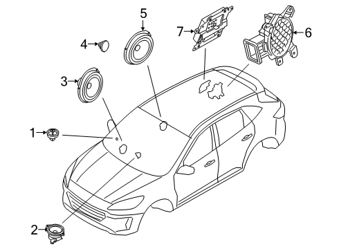 2024 Ford Escape Speaker Grille Diagram for LJ6Z-18978-BB