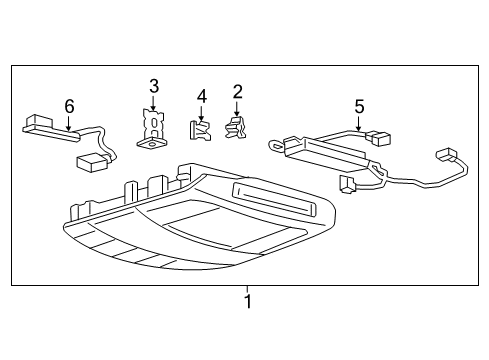2020 Lincoln Continental Overhead Console Assembly Diagram for GD9Z-54519A70-EAA