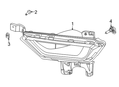 2023 Ford F-150 Fog Lamp Assembly Front Diagram for ML3Z-15201-A