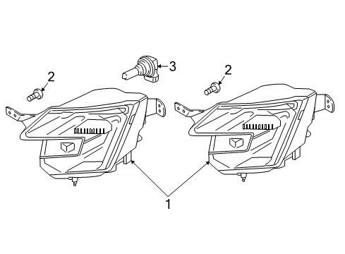 2019 Ford Police Interceptor Utility Fog Lamp Assembly Front Diagram for FB5Z-15201-G