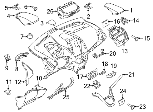 2021 Ford Transit Connect PANEL ASY - INSTRUMENT - LOWER Diagram for KT1Z-9904644-BB