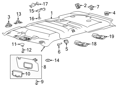 2019 Ford Police Interceptor Utility Interior Lamp Assembly Diagram for BB5Z-13776-AP