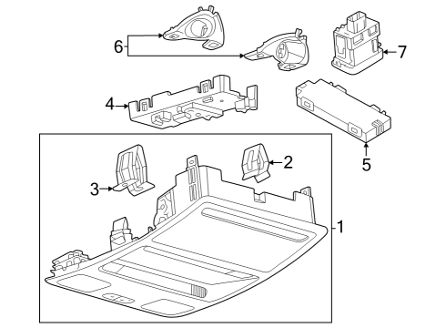 2025 Ford Mustang Overhead Console Assembly Diagram for PR3Z-63519A70-AK