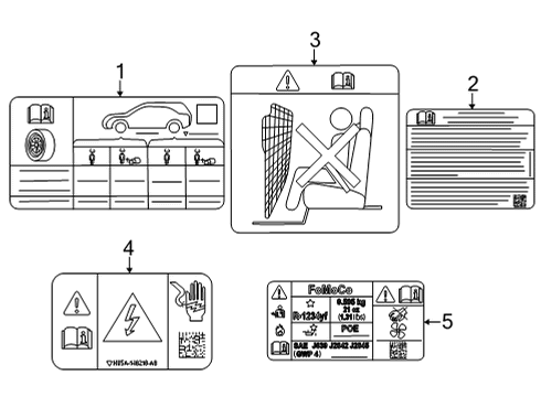 2025 Ford Mustang Mach-E Decal Diagram for DU5Z-1532-B