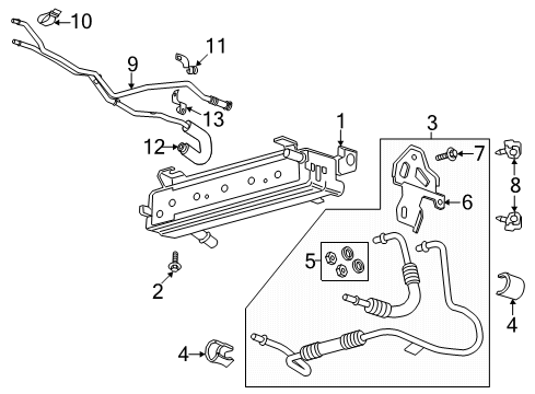 2020 Ford Expedition Oil Cooler Hose Diagram for JL3Z-7890-G