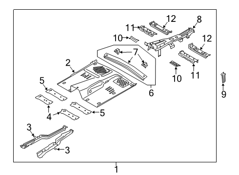 2023 Lincoln Aviator Front Floor Pan Assembly Diagram for L1MZ-7811135-D