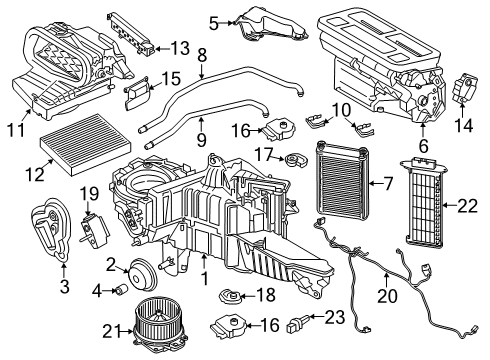 2020 Ford F-150 Evaporator Assembly Diagram for JL3Z-19850-E