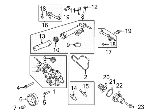 2022 Ford Bronco Thermostat Assembly Diagram for BR3Z-8575-F