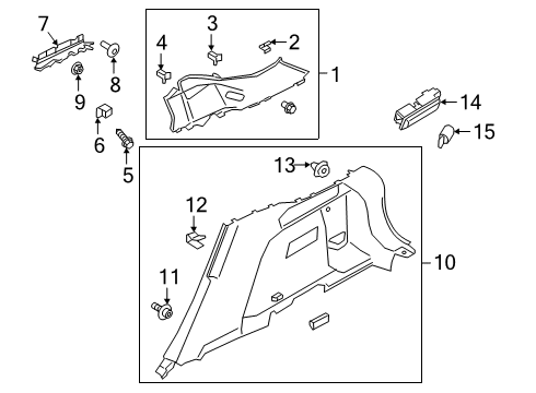 2024 Ford Escape Quarter Trim Assembly Diagram for LJ6Z-7831012-DE