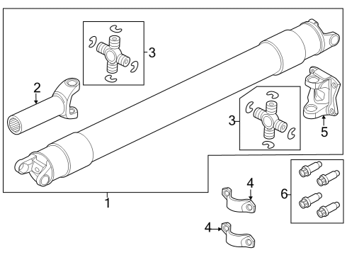 2024 Ford F-350 Super Duty Drive Shaft Assembly Diagram for PC3Z-4602-F