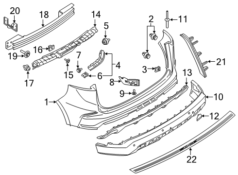 2022 Ford Edge Bumper Mounting Bracket Diagram for KT4Z-17D942-D