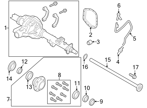 2023 Ford F-350 Super Duty Rear Axle Shaft Assembly Diagram for PC3Z-4234-F