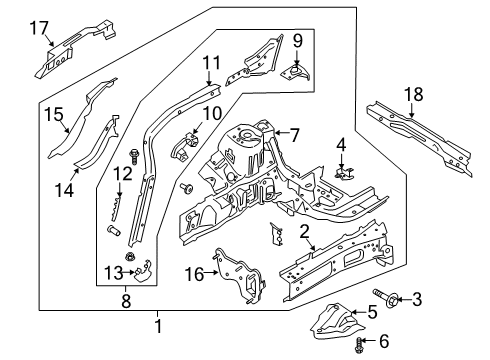 2023 Lincoln Corsair MEMBER ASY - CROSS - CENTER Diagram for LX6Z-7810414-M