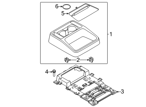 2022 Ford Explorer Console Panel Assembly Diagram for LB5Z-78045A36-AB