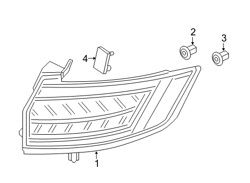 2023 Ford Edge Lamp Assembly Diagram for KT4Z-13405-G