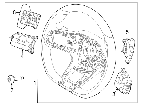 2024 Ford Mustang Steering Wheel Assembly Diagram for PR3Z-3600-EA