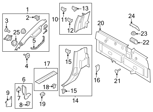 2025 Ford F-350 Super Duty Panel - Trim Diagram for HC3Z-25278D13-AE