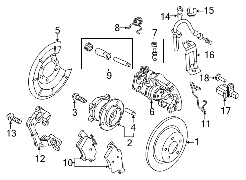 2021 Ford Transit Connect Wheel Hub Assembly Diagram for KV6Z-1109-A