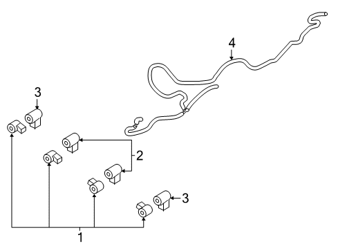 2022 Ford F-350 Super Duty Parking Aid System Sensor Diagram for LU5Z-15K859-A