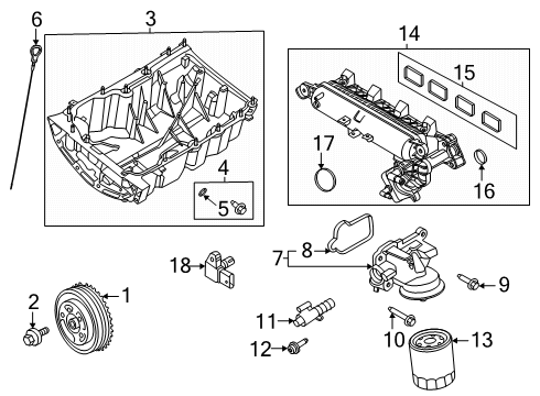 2025 Ford Maverick Oil Filter Adaptor Diagram for P2GZ-6881-A