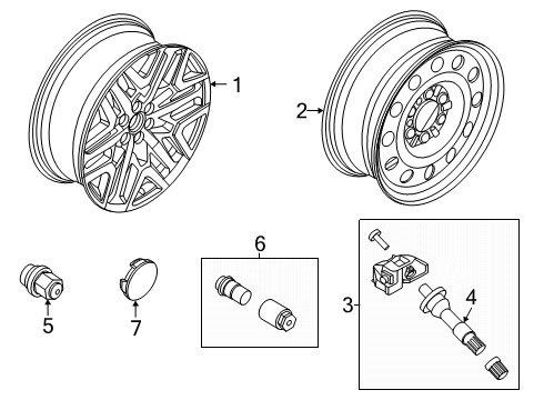 2025 Ford Expedition Wheel Assembly Diagram for SL1Z-1007-H