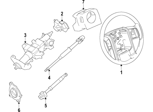 2025 Ford Expedition Steering Column Shroud Assembly Diagram for SL1Z-3530-BA