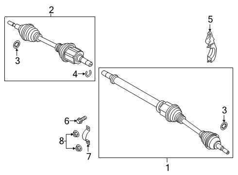 2020 Lincoln Nautilus Front Axle Shaft Diagram for K2GZ-3B436-AL