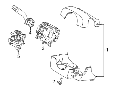 2025 Ford F-150 Steering Column Housing Assembly Diagram for SL3Z-3F791-GA