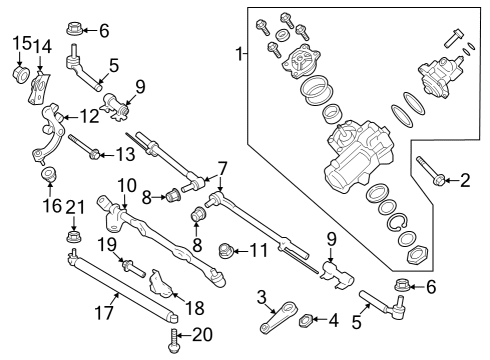 2023 Ford F-350 Super Duty Spindle Rod Connecting End Diagram for PC3Z-3A131-BA