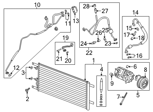 2020 Ford F-350 Super Duty Compressor Assembly Diagram for LC3Z-19703-G