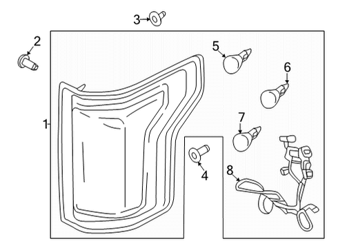 2021 Ford F-150 Rear Lamp Assembly Diagram for ML3Z-13404-E