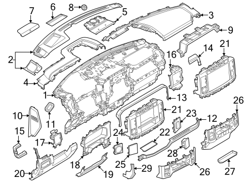 2023 Ford F-250 Super Duty Moulding Diagram for PC3Z-26046A62-CB