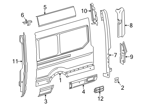 2025 Ford Transit 350 HD Side Panel & Components Diagram 16