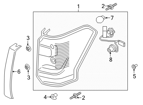 2021 Ford Expedition Rear Lamp Assembly Diagram for JL1Z-13405-H