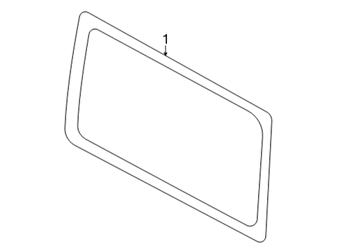 2022 Ford Bronco Quarter Window Glass Diagram for M2DZ-9829711-A