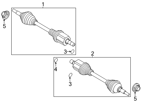 2020 Lincoln Aviator Front Axle Shaft Diagram for L1MZ-3A427-G