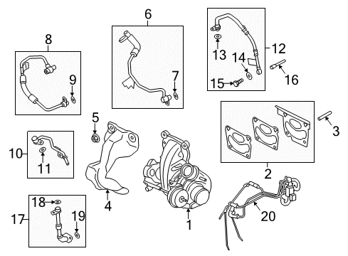 2021 Ford Mustang Turbocharger Assembly Diagram for FR3Z-6K682-E