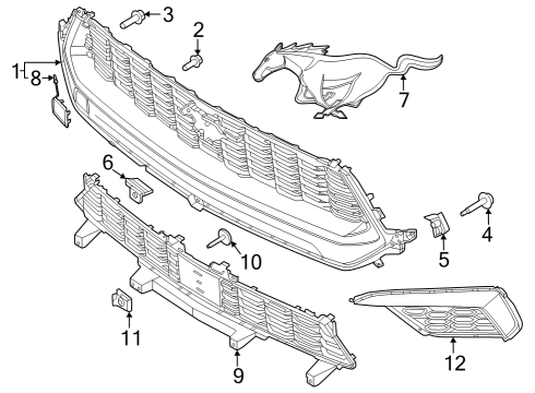 2024 Ford Mustang Cover Diagram for PR3Z-17B968-AA
