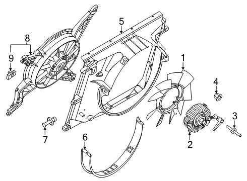 2023 Ford F-250 Super Duty Cooling System, Radiator, Water Pump, Cooling Fan Diagram 3