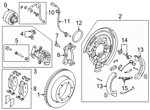 2024 Ford Transit Brake Lining Kit Diagram for LK4Z-2200-E