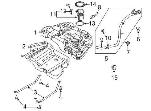 2020 Ford Fusion Fuel Tank Assembly Diagram for EG9Z-9002-S