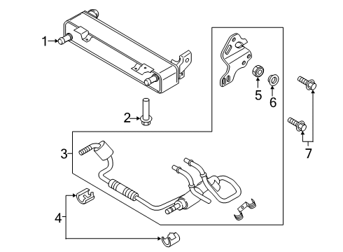 2023 Lincoln Aviator Oil Cooler Assembly Diagram for L1MZ-7869-G