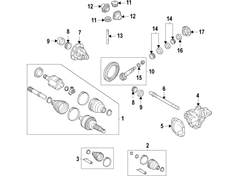 2024 Ford F-150 Front Axle Shaft Diagram for RL3Z-3A427-A